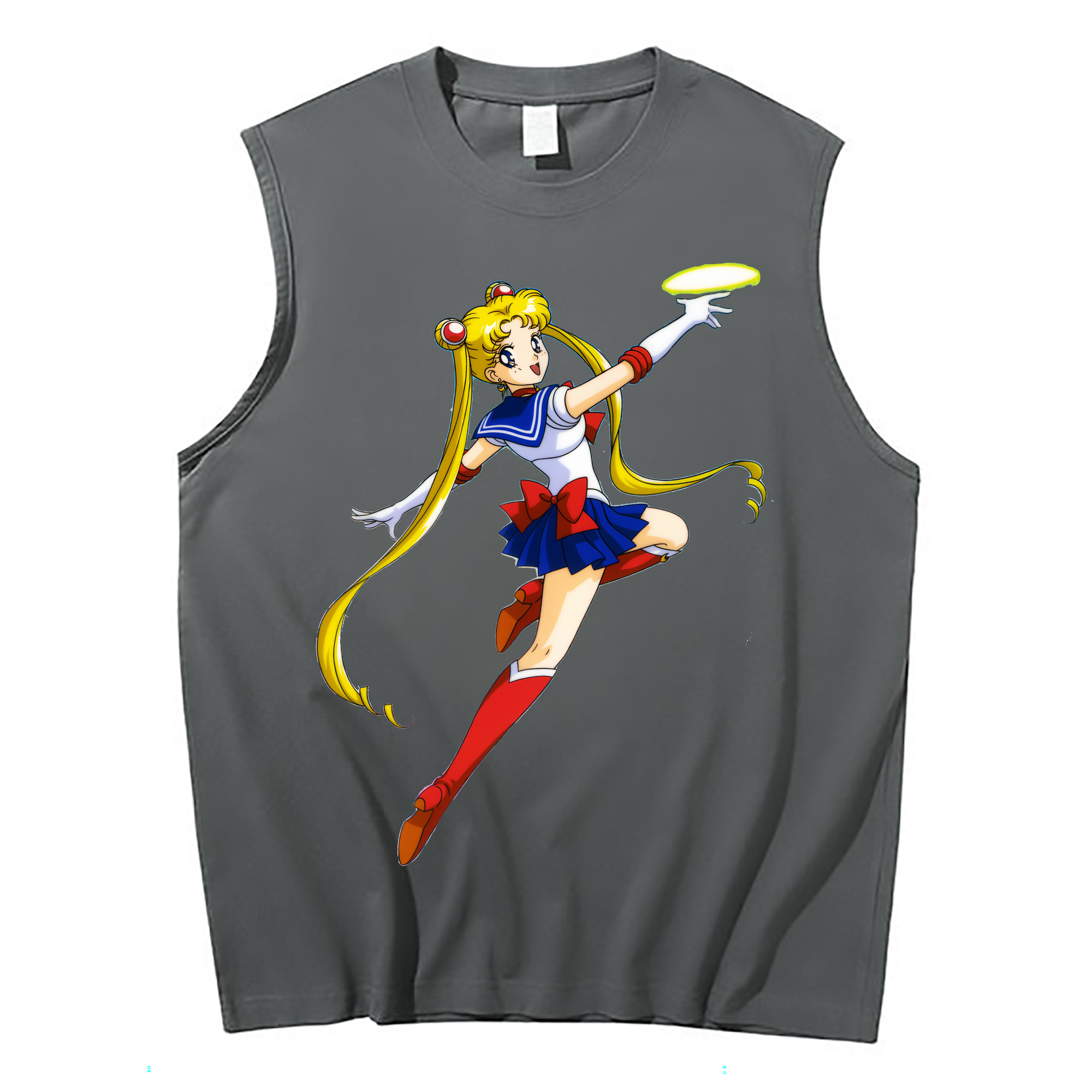 （画像用） 美少女戦士セーラームーン 月野 うさぎ つきの うさぎ Sailor Moon Tsukino Usagi コットン100％タンクトップ（フロントプリント）
